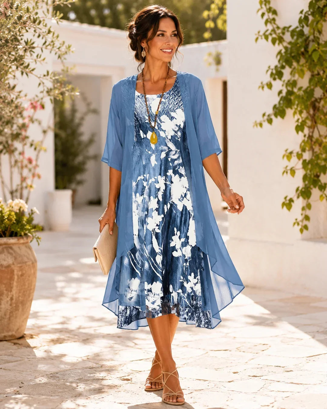 floral chiffon midi dress Ruth | Layered public-product Womens Adrianna Papell Floral Sabrina Carpenter puts on Size:42 (for waist size 46