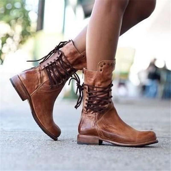 Cassidy Vintage Lace-Up Boots