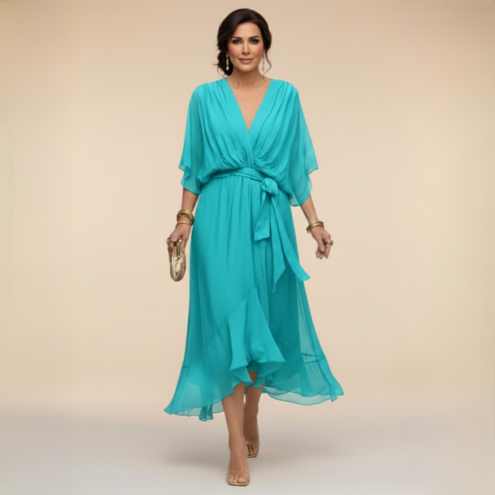 Macey Lightweight Wrap Midi Dress
