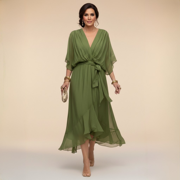 Macey Lightweight Wrap Midi Dress