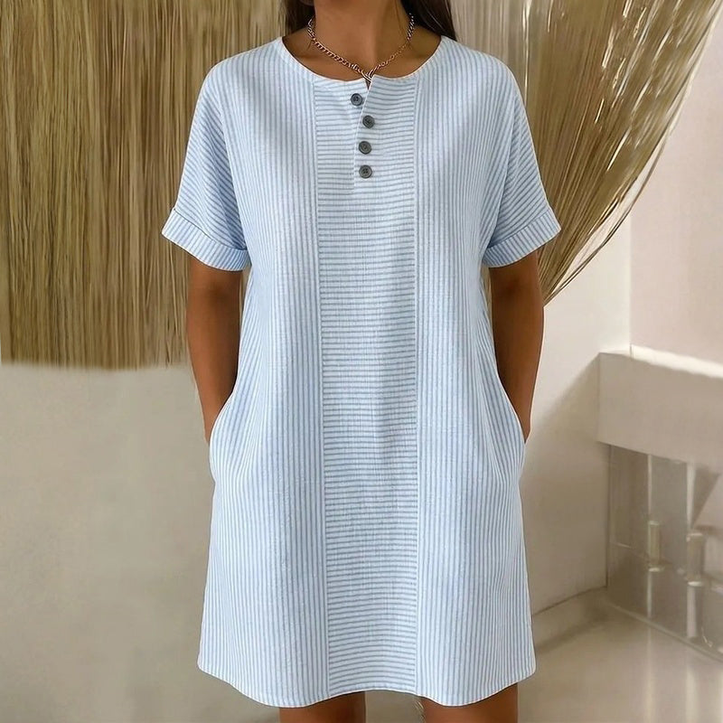 Nessa Striped Button-Front Dress