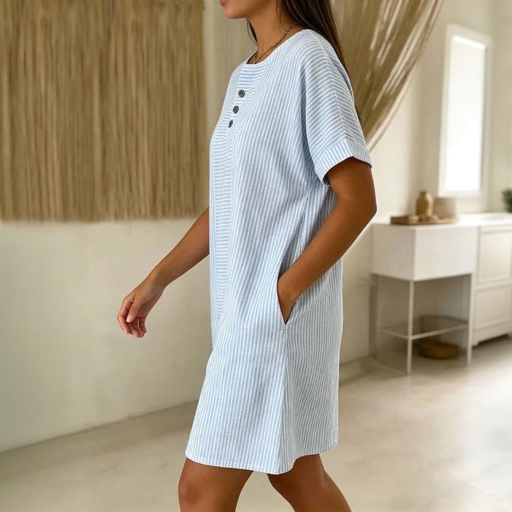 Nessa Striped Button-Front Dress