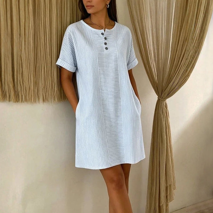Nessa Striped Button-Front Dress