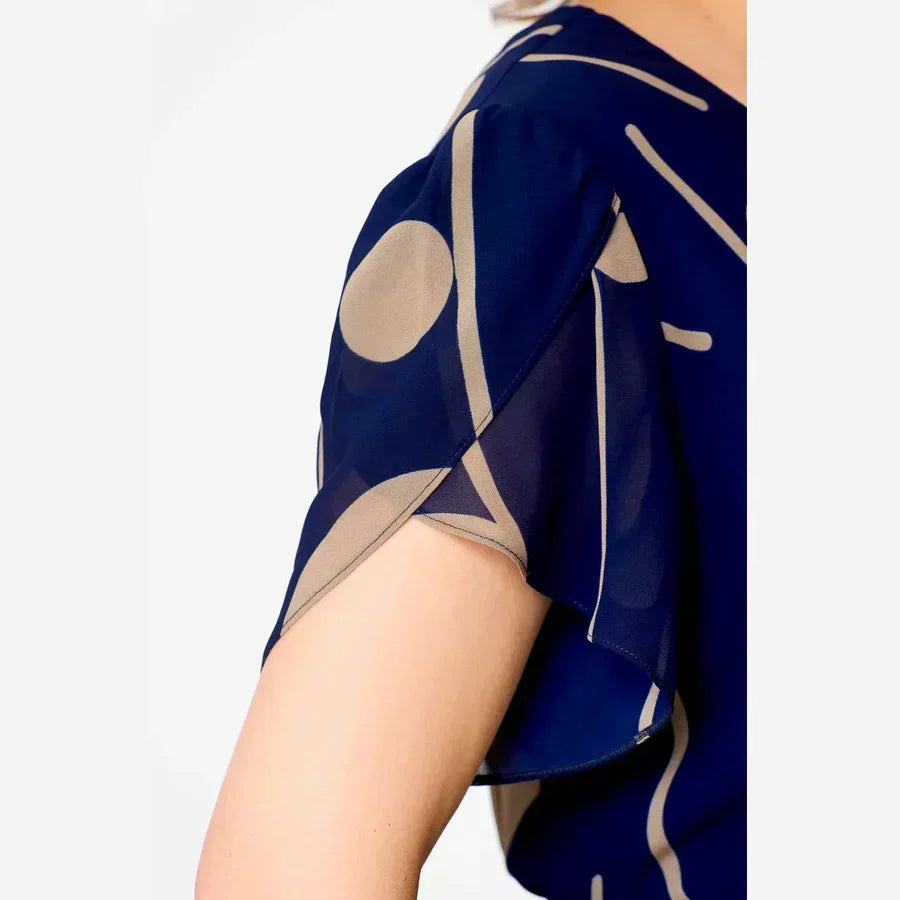 Evelyn navy polka dot midi dress, additional view