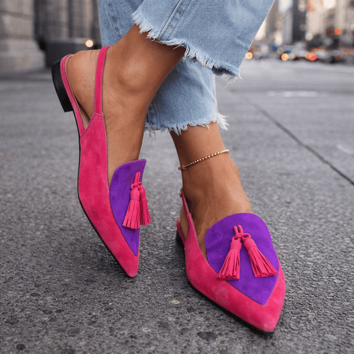 Beverly sandal shown in the Pink and Green colorway