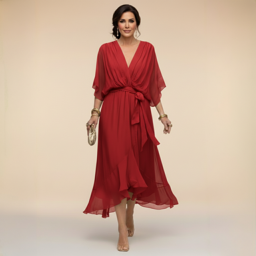 Macey Lightweight Wrap Midi Dress