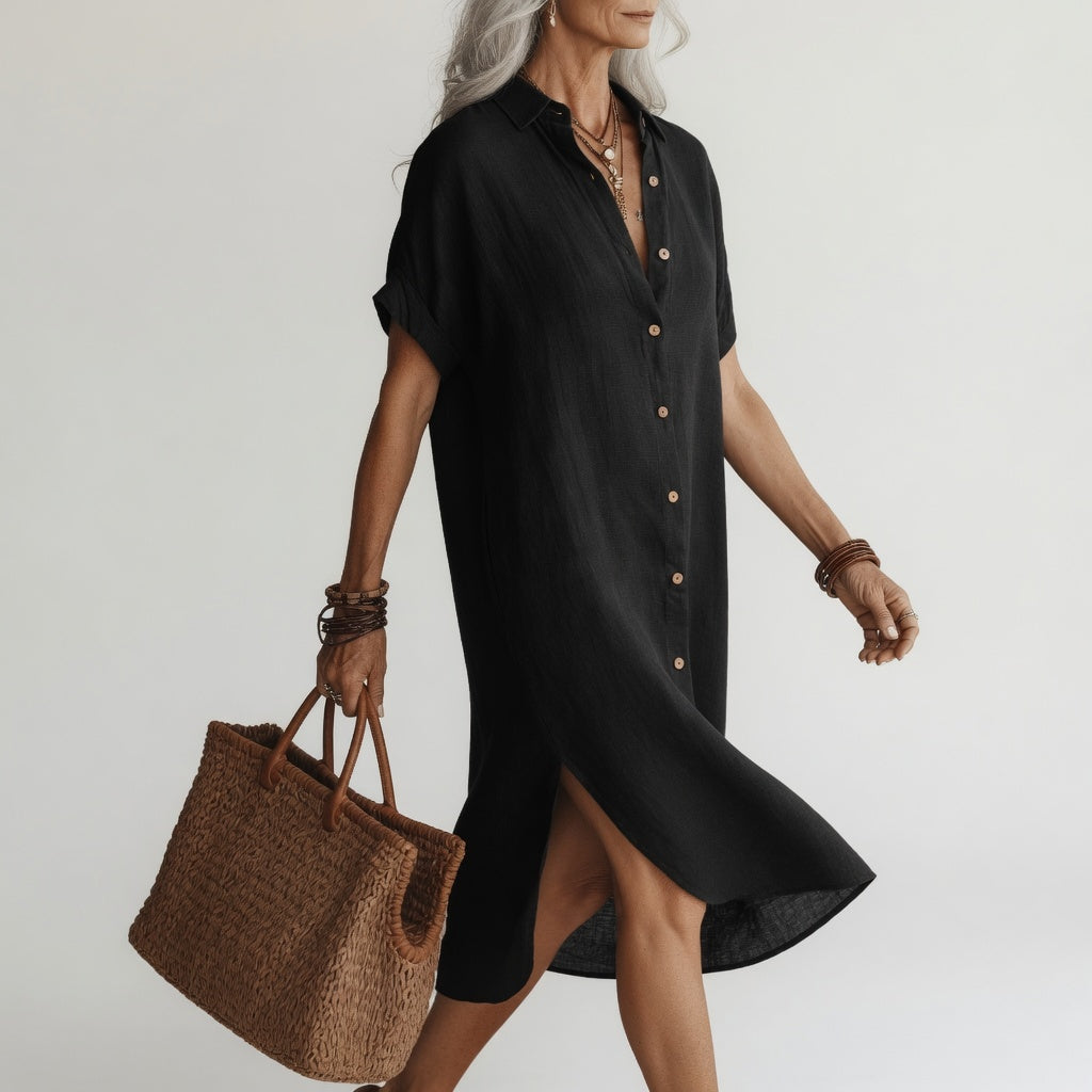 Bethany Casual Linen Maxi Dress