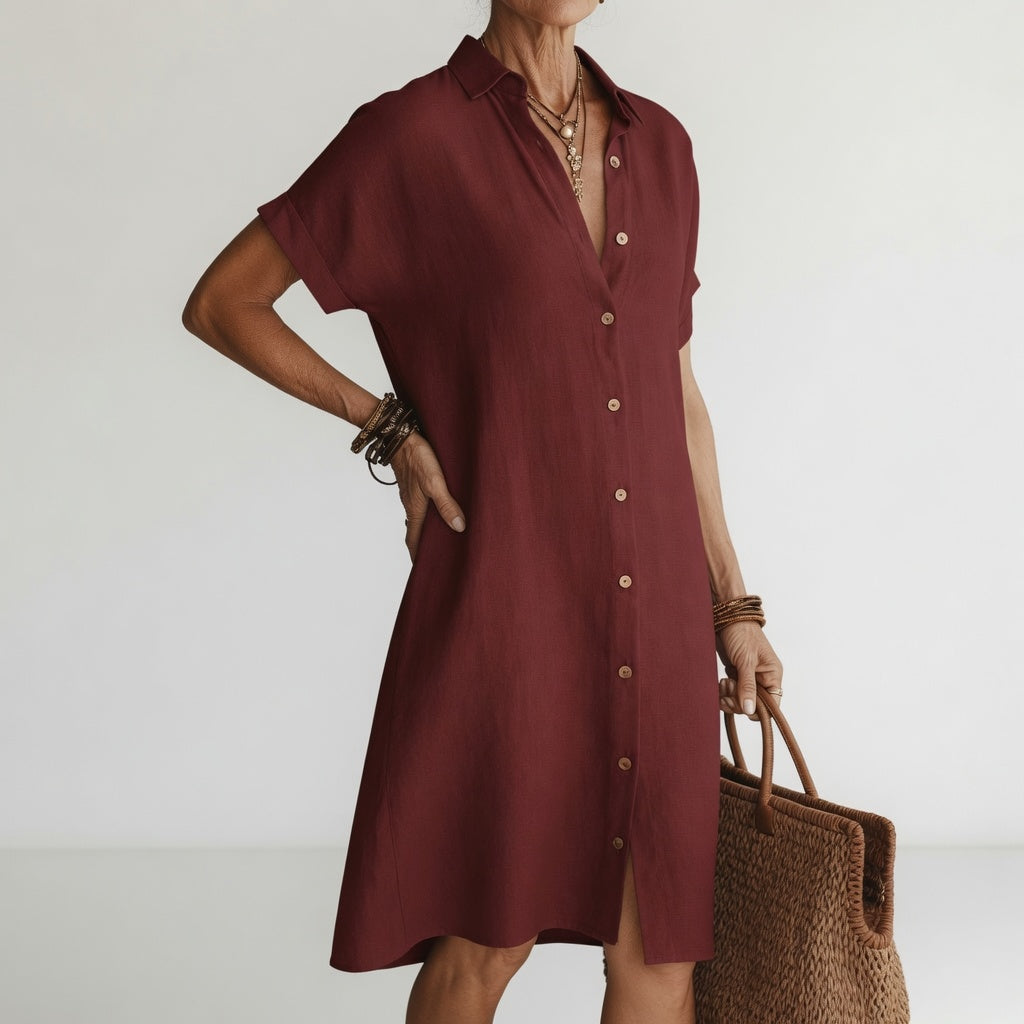 Bethany Casual Linen Maxi Dress