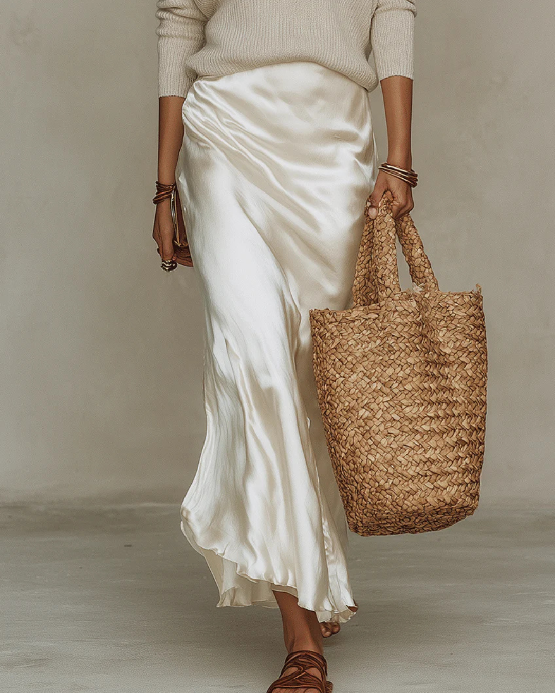 Carol slip dress, close-up of V-neckline and straps