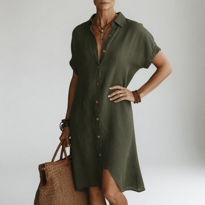 Bethany Casual Linen Maxi Dress