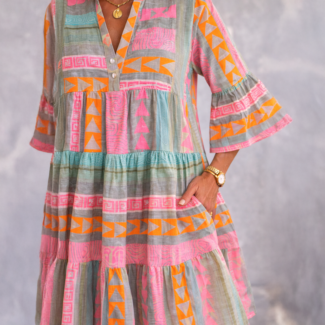 Alyssa - Flowing Print Midi Dress