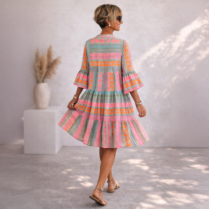 Alyssa - Flowing Print Midi Dress
