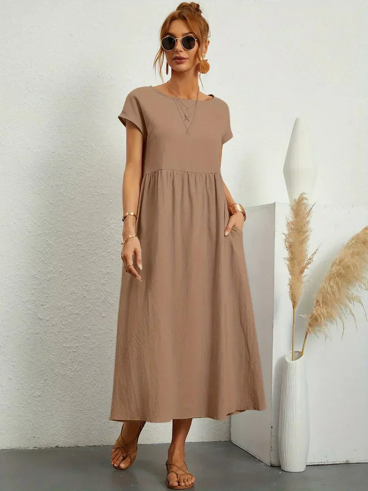 Xenia Classic Pleated Midi Dress