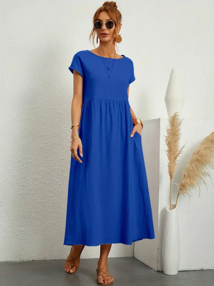 Xenia Classic Pleated Midi Dress