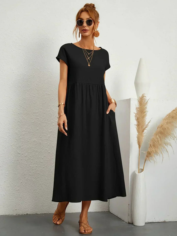 Xenia Classic Pleated Midi Dress