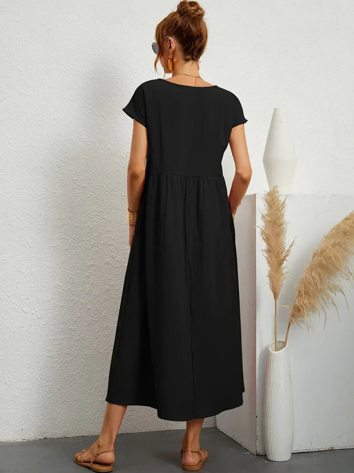 Xenia Classic Pleated Midi Dress
