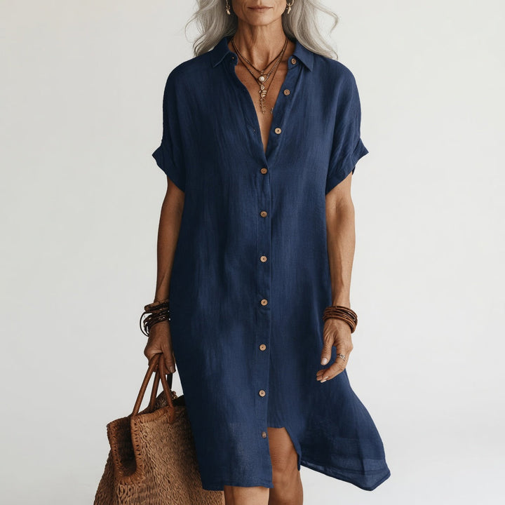 Bethany Casual Linen Maxi Dress