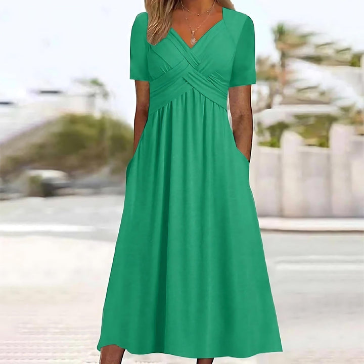 Valery Elegant A-Line Midi Dress