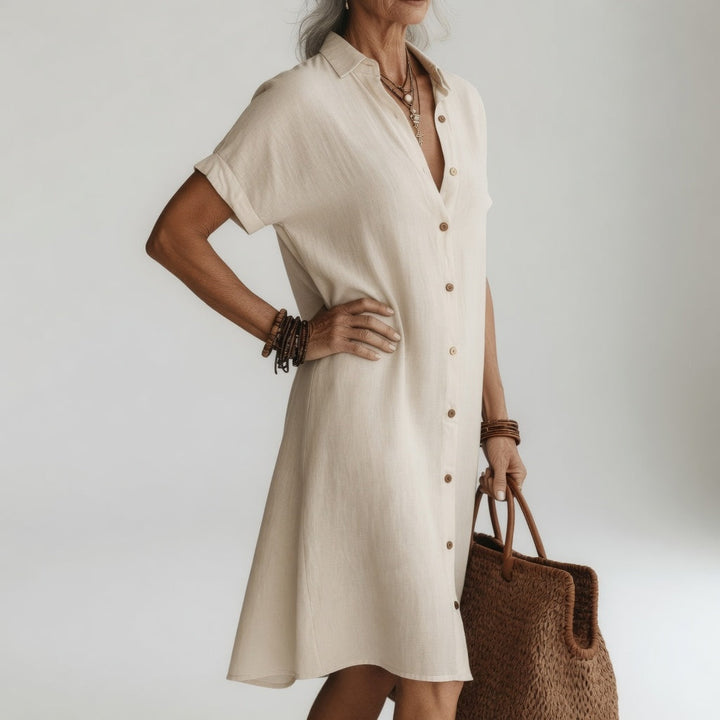 Bethany Casual Linen Maxi Dress