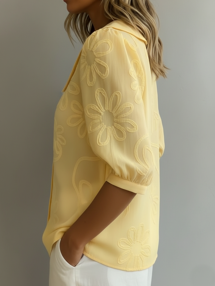 Vivian blouse in yellow, side view