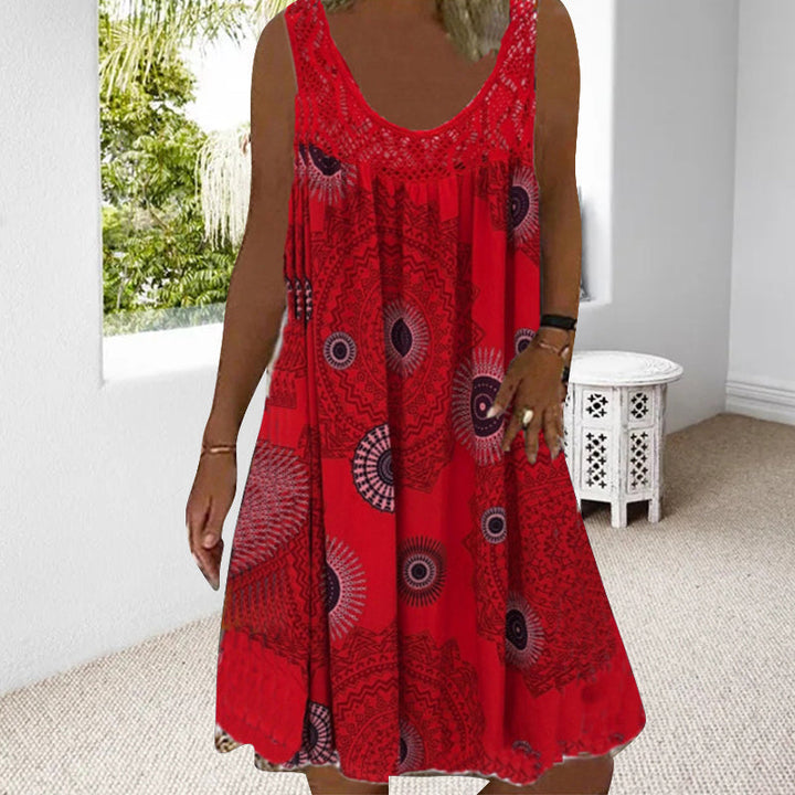 Velma artistic print flowy dress, alternate lifestyle view