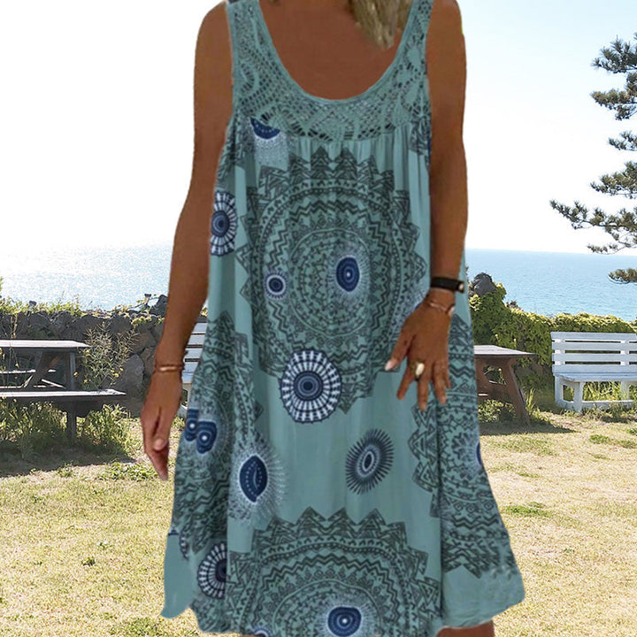 Velma artistic print flowy dress, second alternate lifestyle view