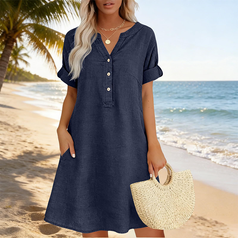 Brenda - Casual V-Neck Tunic With Pockets, product photo 10