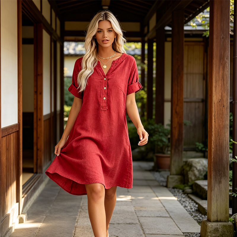 Brenda - Casual V-Neck Tunic With Pockets, product photo 15