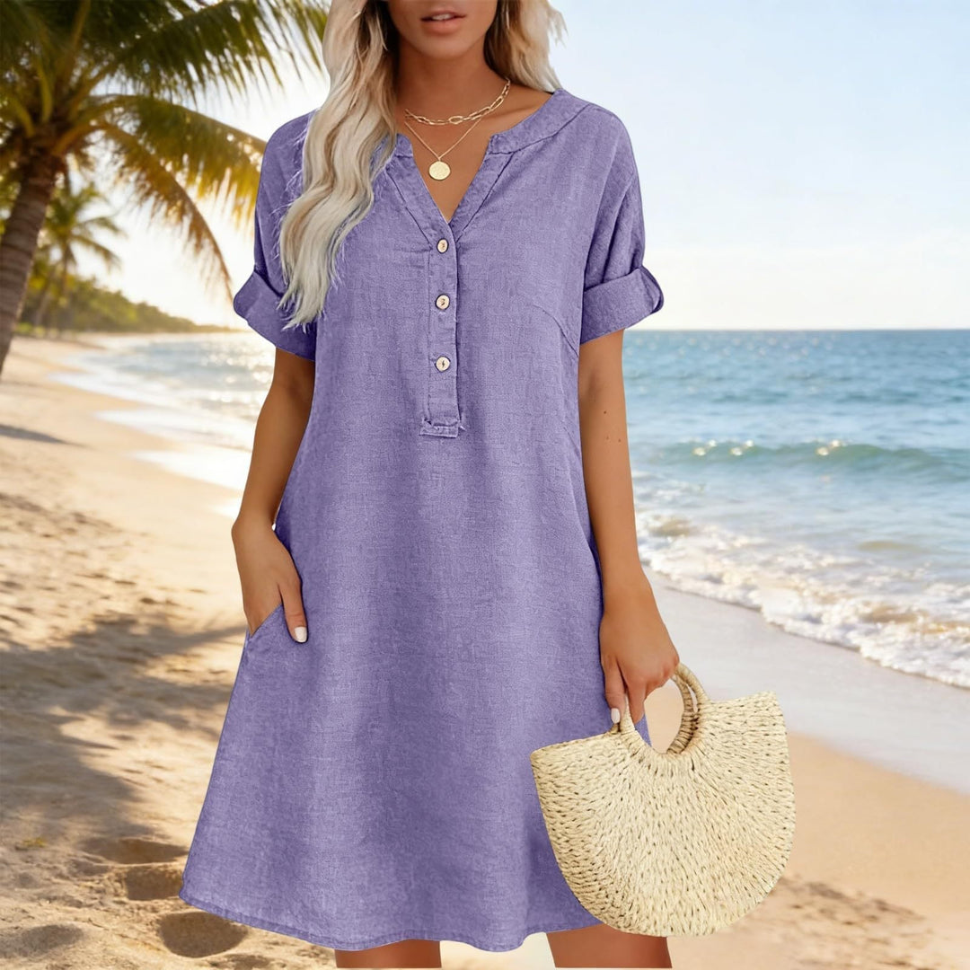 Brenda - Casual V-Neck Tunic With Pockets, product photo 19